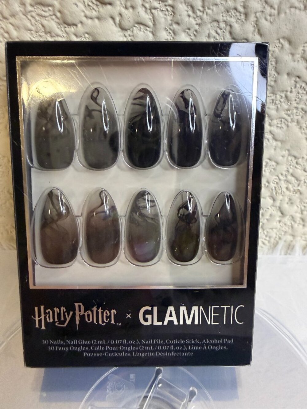 Harry Potter x Glamnetic Dementor Press On Nails Medium Almond Black NWT